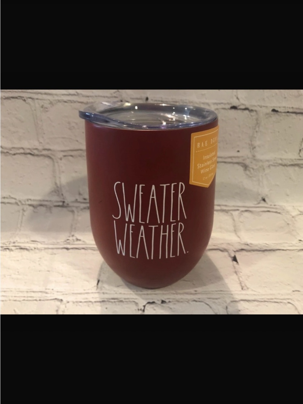 Rae Dunn Sweater Weather Wine Tumbler - Burgundy